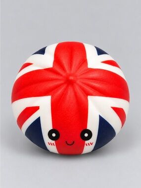 UK British Flag Foam Dumpling Squishy with Case